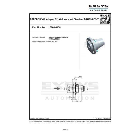 Eppinger ER32 PRECIFLEX Adapter Type 3 3203-0106